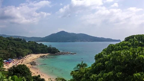 View to the coast line. View to the beautiful shore and the mountains from .. 動画素材 73352165