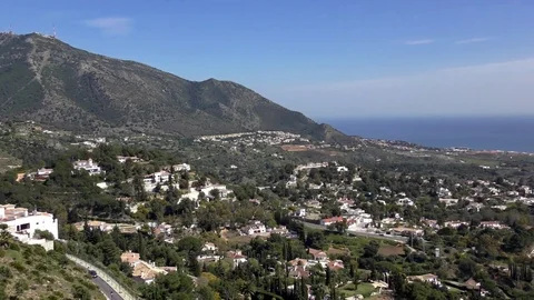View coast from Mijas panning Stock Footage 74695083