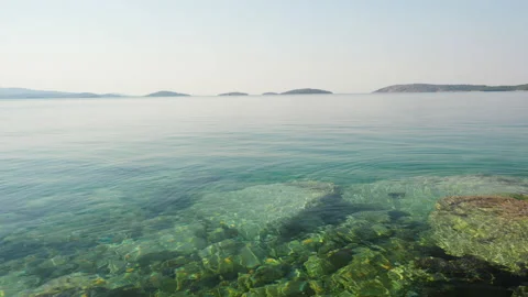 View from the coast to the numerous islands of the Adrian Sea Stockbeeldmateriaal 165728103