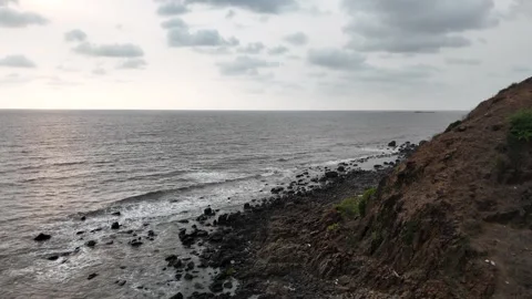 View of the coast of the ocean Stock Footage 309929457