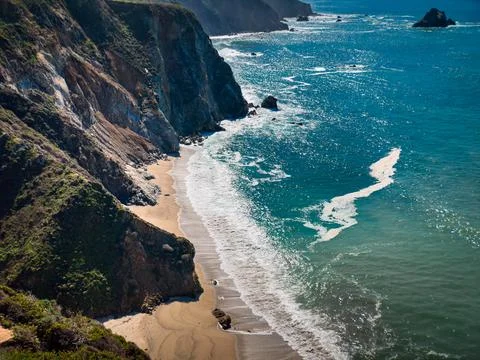 View of the Coast of the Ocean Stock Photos