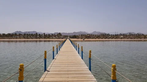 View of the coast from the pier Stock Footage 107869762