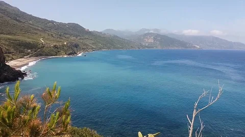 View of coast from pollina Stock Footage 95726321