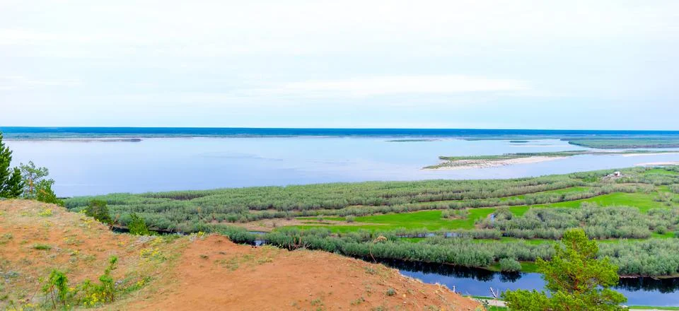 View of the coast of the river Stock Photos