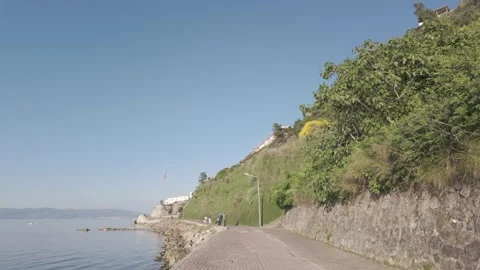 View of the coast of the sea Stock Footage 310945512