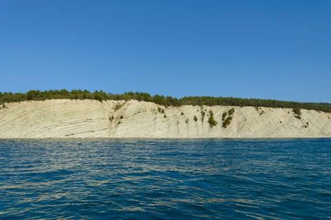 View of the coast from the sea Stock Photos