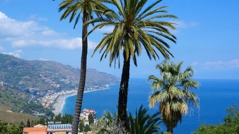 View of the coast of Sicily Stock-Footage 97358420