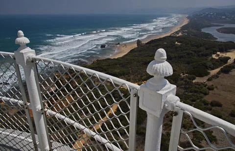 View of the coast from Split Point Lighthouse in Aireys Inlet, Australia Stock Photos