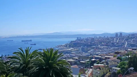 View of the coast of Valparaiso Stock Footage 72176249