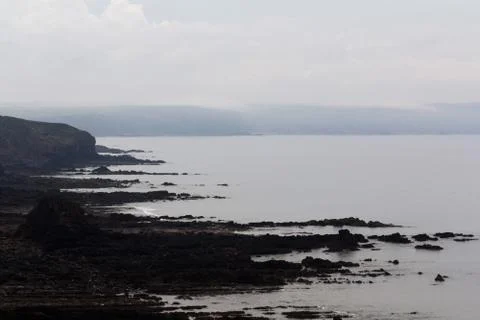 View from the coastal path between Widemouth Bay and Bude Stock Photos