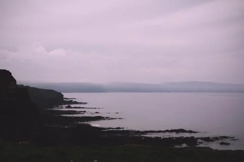 View from the coastal path between Widemouth Bay and Bude Vintage Retro Filte Stock Photos
