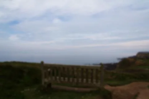 View from the coastal path between Widemouth Bay and Bude Out of focus. Stock Photos
