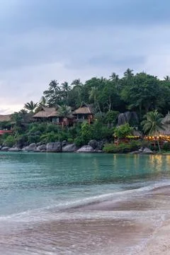 View on the coastline from the beach in Koh Tao island, Thailand. Stock-Fotos