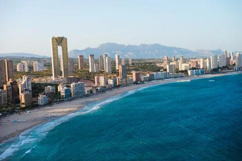 View of the coastline in Benidorm Stock Photos