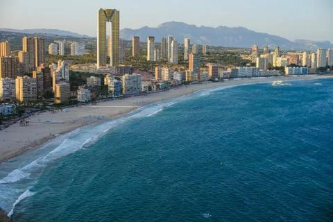 View of the coastline in Benidorm Stock Photos