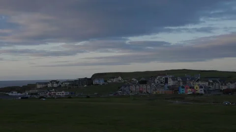View of the coastline in bude, Cornwall Stock Footage 233704313