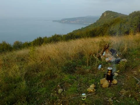 The view of coastline Stock Photos