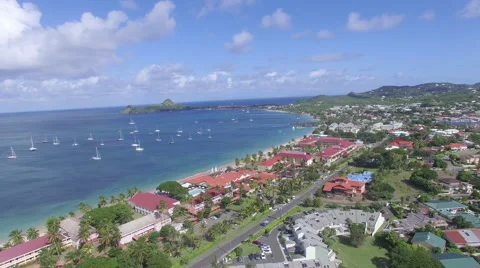 View of coastline - St Lucia Stock Footage 61848503