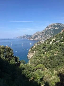 View to the coastline at summer Stock Photos