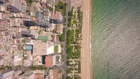 View of the coastline from top to bottom Stock Footage 248116145