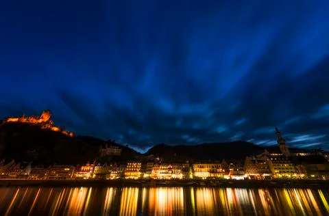 View on Cochem with Castle at the  Mossele Stock Photos