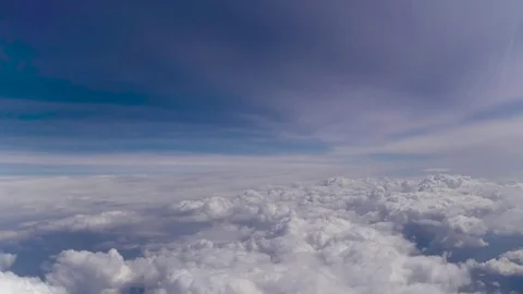 The view from the cockpit above the clouds Video stock 74544118