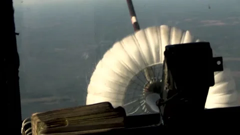 View from cockpit of CH-53 Super Stallion connects with drogue for aerial refuel Stock Footage 218826790