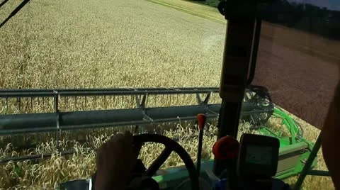 The view from the cockpit combine Vídeo Stock 10917344