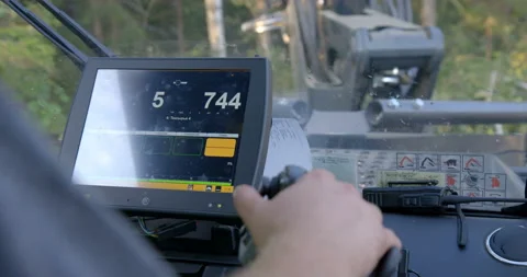 View from the cockpit of the complex, you can see the work of the operator Stock Footage 105978946