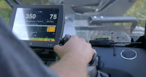 View from the cockpit of the complex, you can see the work of the operator Stock Footage 105978985