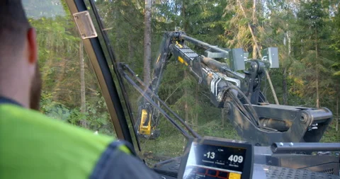 View from the cockpit of the complex, you can see the work of the operator Stock Footage 105979046