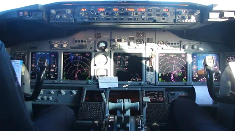 View of a cockpit during flight Stock Footage 35303242