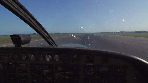 View From The Cockpit Of Small Airplane Taking Off,Tanzania Stock Footage 132623684