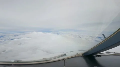 View from cockpit while flying Stock Footage 229365693