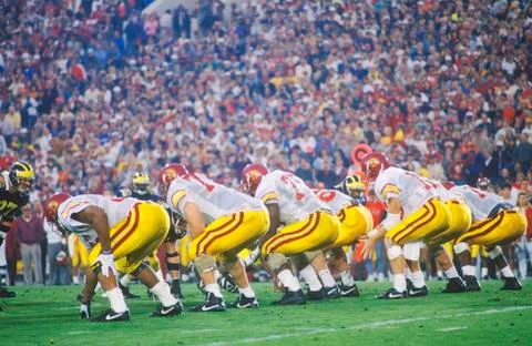 View of College Football game, Rose Bowl, Los Angeles, CA Stock Photos