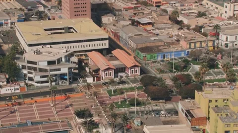 View to the colonial building from the Morro de Arica Hill in Arica, Chile. Stock Footage 49369003