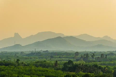 View of Colorful dramatic sky sunset or sunrise with clouds background Stock Photos