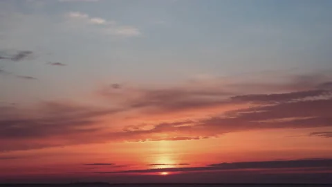 View of colorful sunset with clouds. Stock Footage 196816552