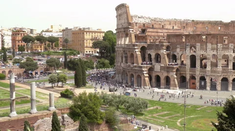 View of the Colosseum in Rome Stock Footage 50318728