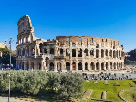 View of the Colosseum in Rome Stock Photos