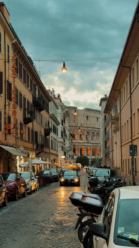 View of the Colosseum from the street 2 Stock Footage 336025052