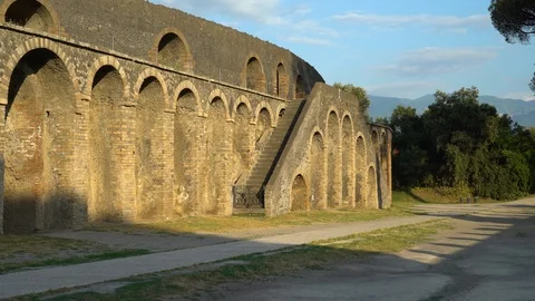 View of the Colosseum at sunset Stock Footage 112620137