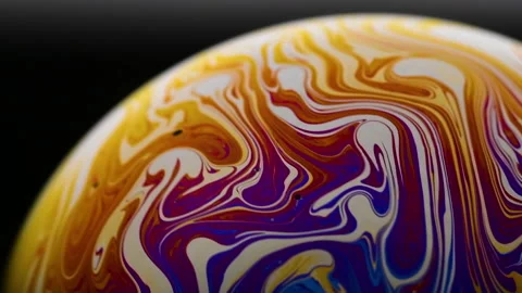 View of colourful Bubble as it spins and swirl 03 Stock Footage 130401861