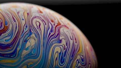 View of colourful Bubble as it spins and swirl 04 Stock Footage 130401862