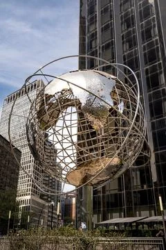 View of The Columbus Circle globe Stock Photos