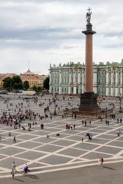 View of Column at Palace square from General Staff Stock Photos