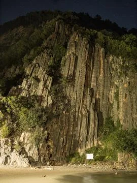The view of the columnar basats at night Stock Photos