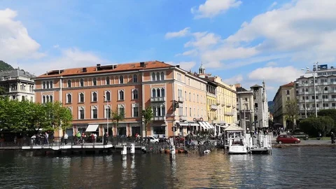 View of Como from the boat Stock Footage 109534936
