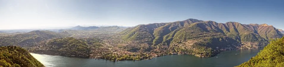 View at Como from Brunate Stock Photos