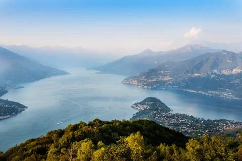 View of Como lake Stock Photos